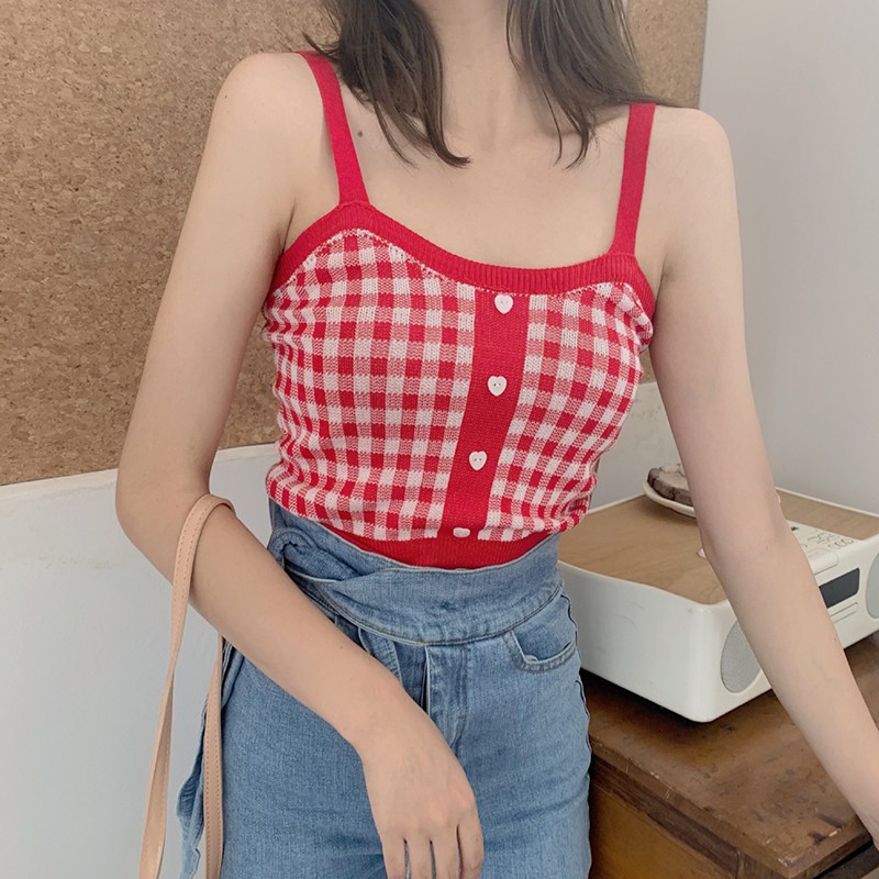  Áo Croptop Dệt Kim Hoạ Tiết Kẻ Sọc Phong Cách Retro