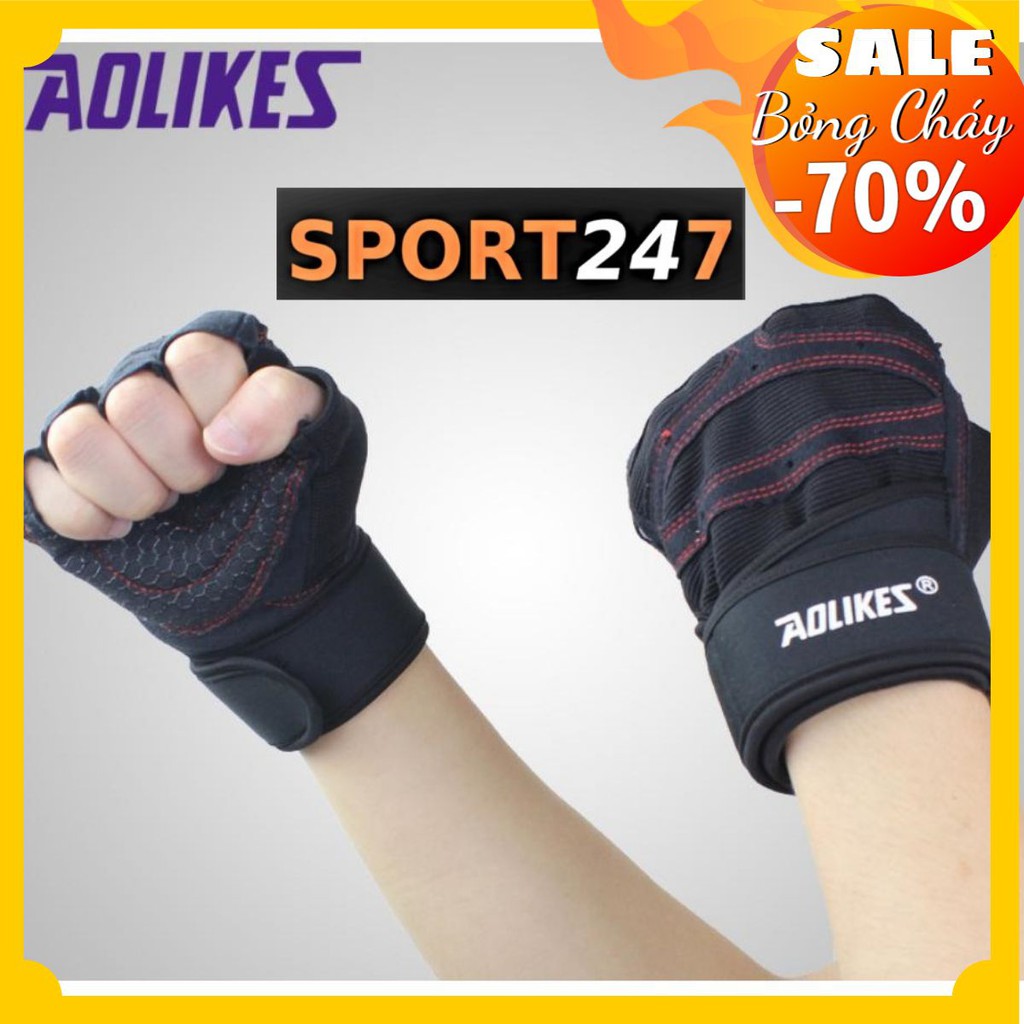 Siêu sốc Rẻ vô địch Găng Tay Tập Gym, Tập Tạ Chuyên Nghiệp AOLIKES (có cuốn cổ tay) gia re . Free ship