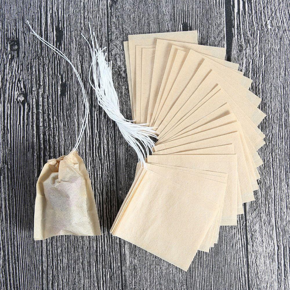 Set 50 / 100 Túi Lọc Trà Bằng Giấy Tự Nhiên Thân Thiện Với Môi Trường Dùng Một Lần