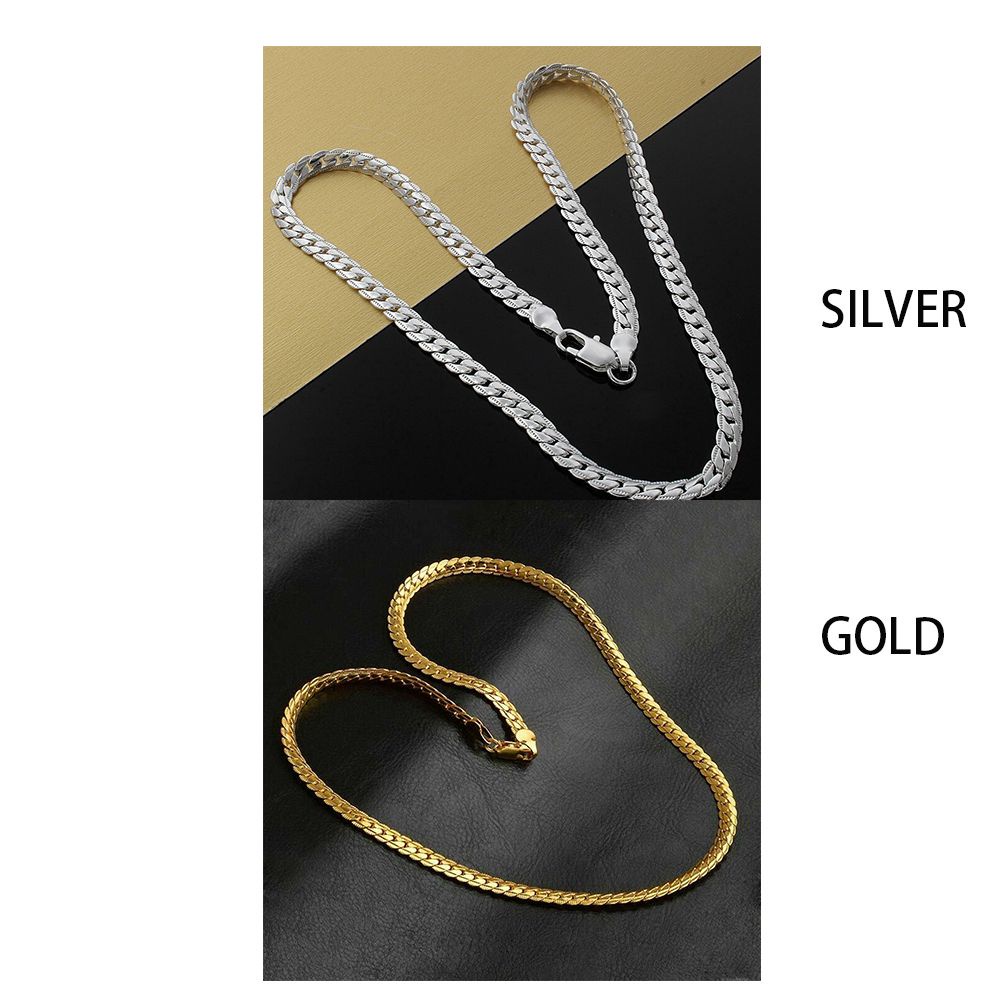Vòng cổ đồng mạ đồng 18K 20" nhiều màu phong cách Hiphop cho nam