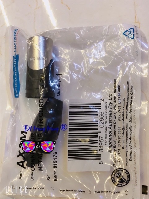 Jack rắc XLR (canon) cao cấp nhập khẩu chính hãng AMPHENOL. Báo giá 1 cái.