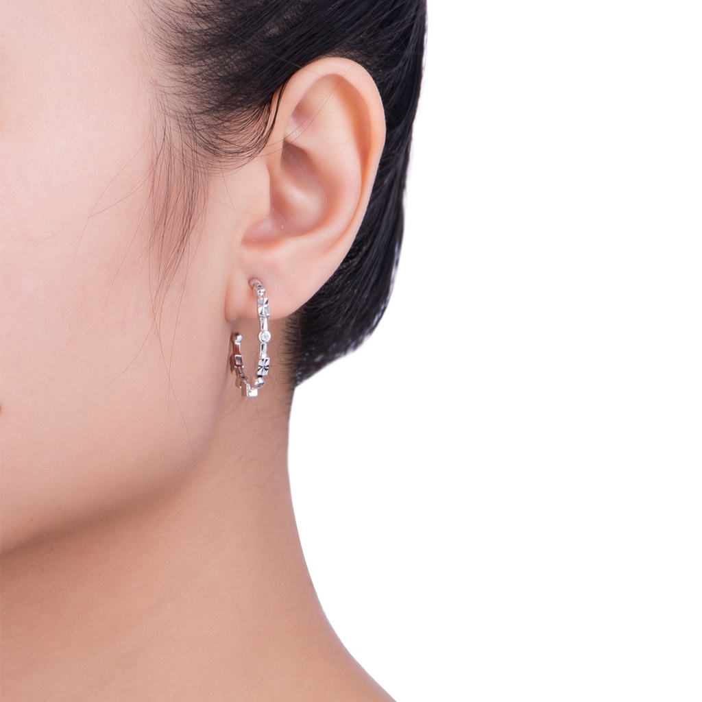 Bông tai Bạc đính đá CZ PNJSilver XM00W000026