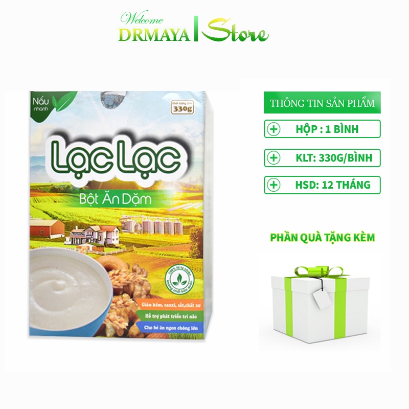 Bột ngũ cốc Ăn Dặm Lạc Lạc thức ăn dinh dưỡng dành cho trẻ từ 1 - 3 tuổi  330g