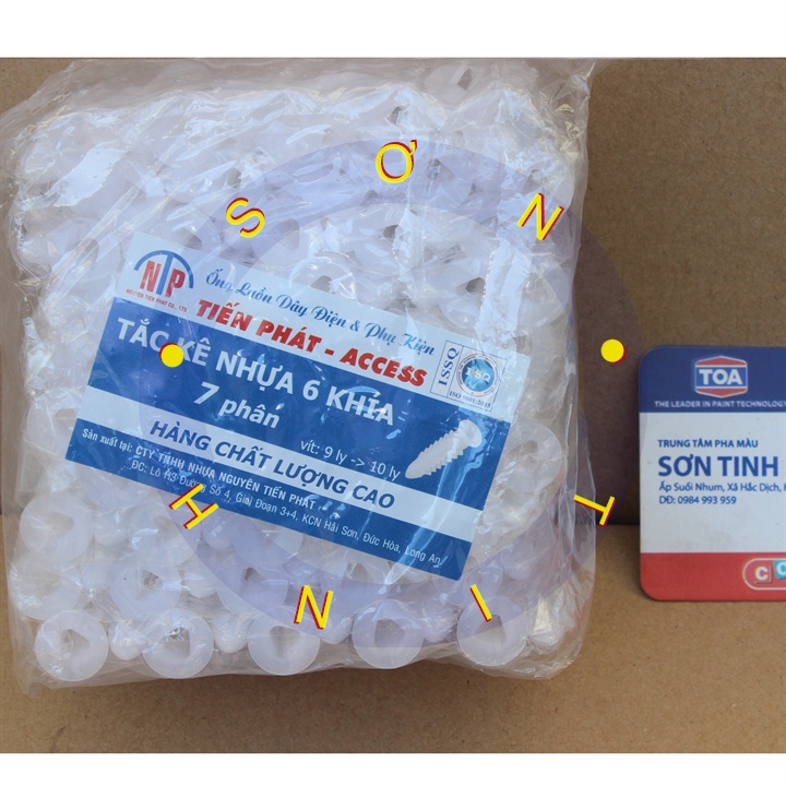 Bộ 10 Tắc Kê Nhựa 6 Khía Tiến Phát đủ size (loại dẻo) Từ 2 Phân - 7 Phân Dùng Cho Ốc Từ 5 Li - 12 Li