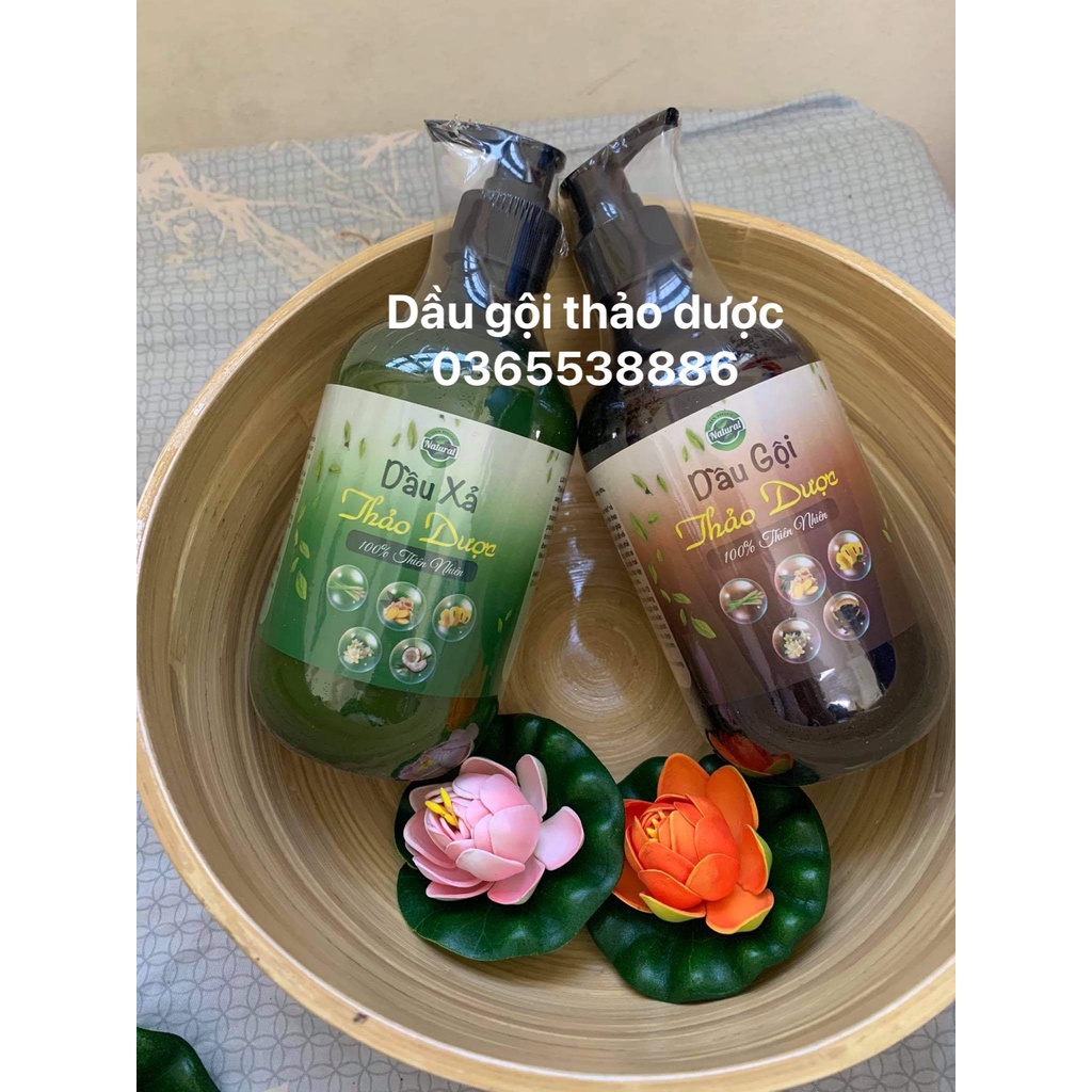 dầu gội thảo dược Bồ kết + dầu xả  ,chai 500ml