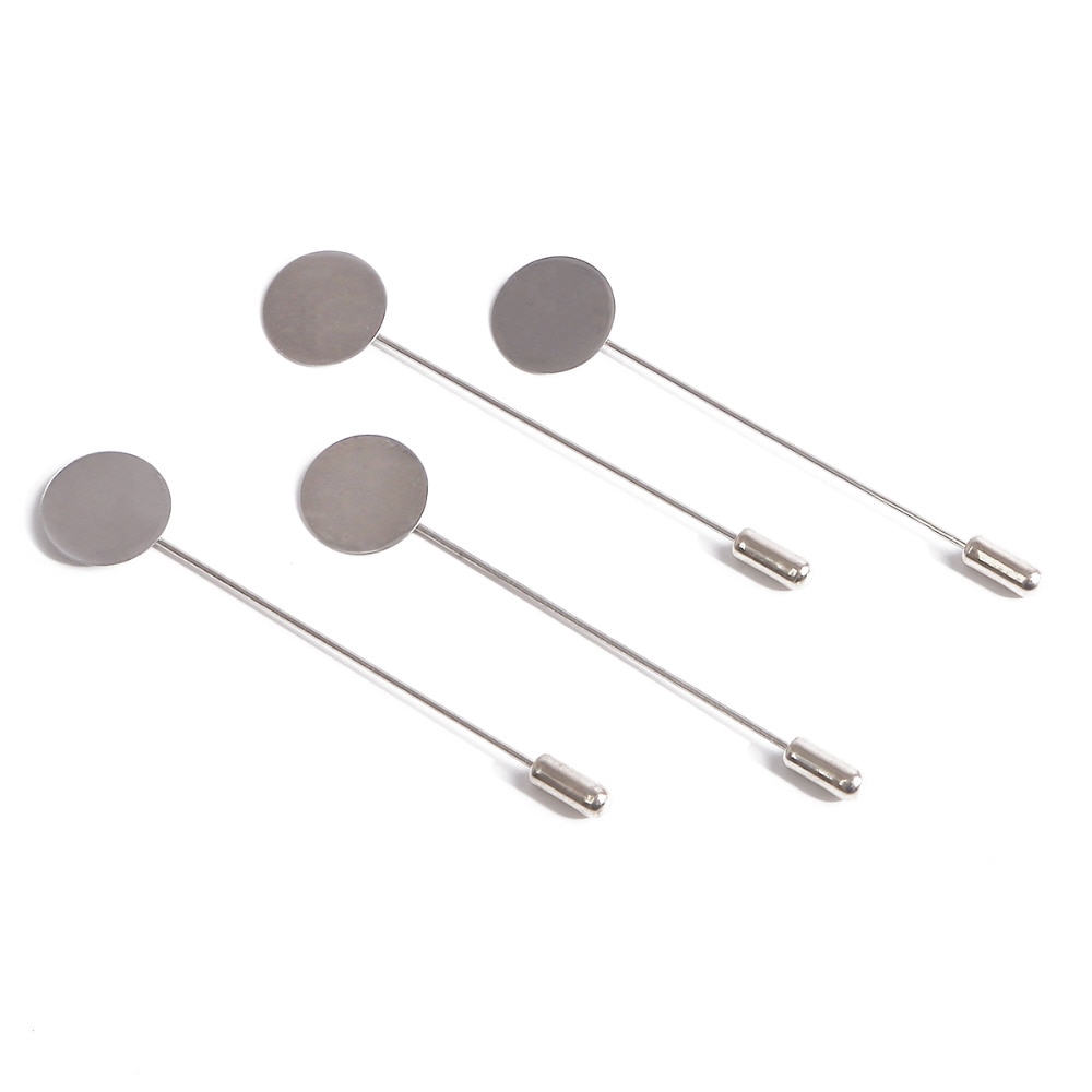 Set 10 ghim cài dài bằng hợp kim đính ngọc trai giả thiết kế khung trống tự trang trí DIY