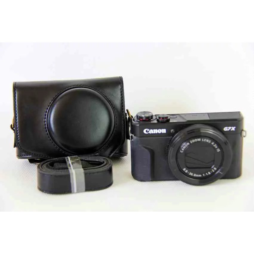 Bao Da PU Đựng Máy Ảnh Kỹ Thuật Số Kèm Dây Đeo Cho Canon G7X Mark II G7XII G7X2