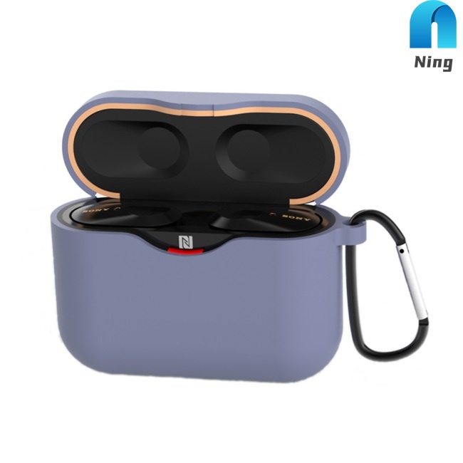 Vỏ Bảo Vệ Hộp Sạc Tai Nghe Bluetooth SONY WF-1000XM3 Bằng Silicon Có Móc Chống Thất Lạc