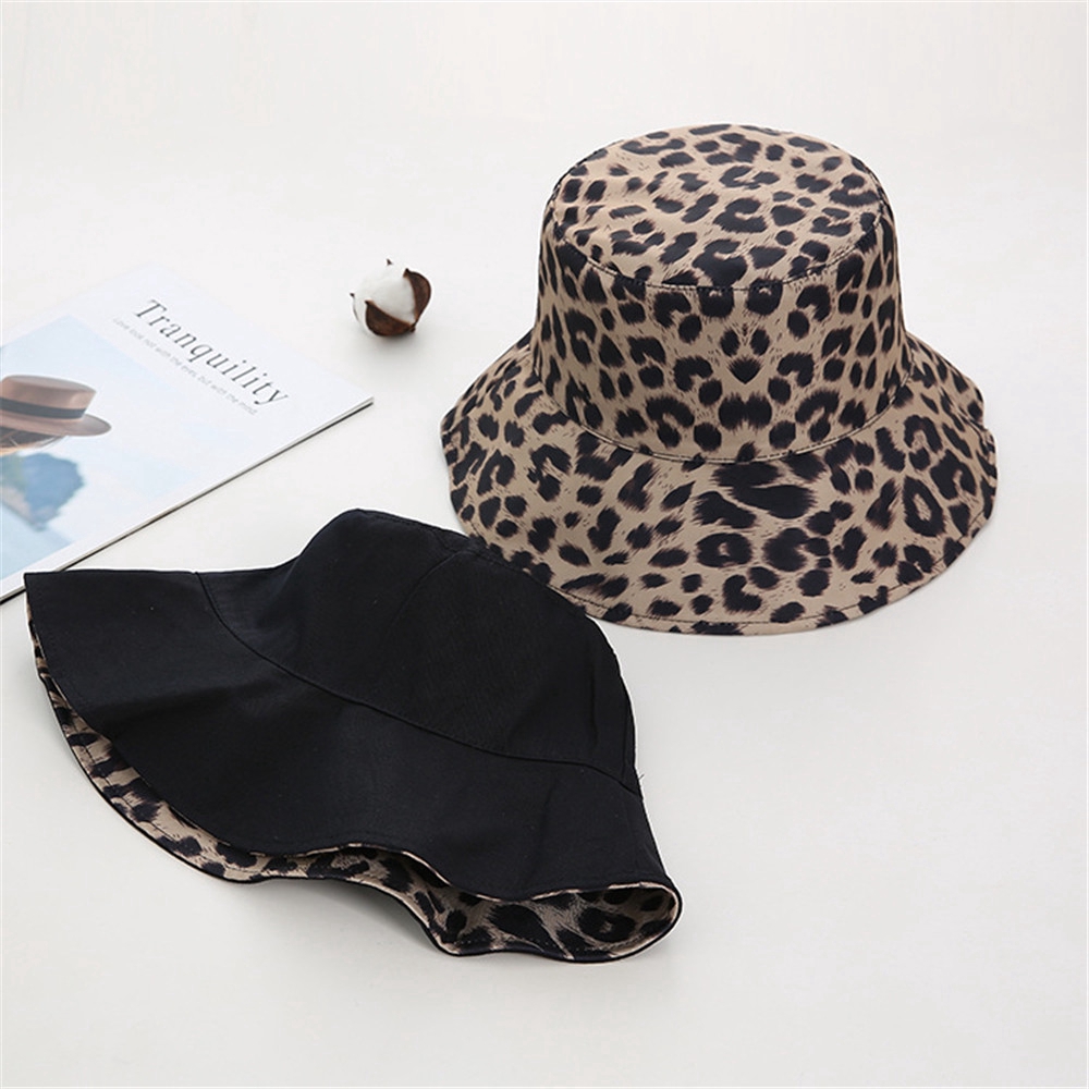 Nón Vành Tròn Hai Mặt Họa Tiết Da Báo Phong Cách Hàn Quốc