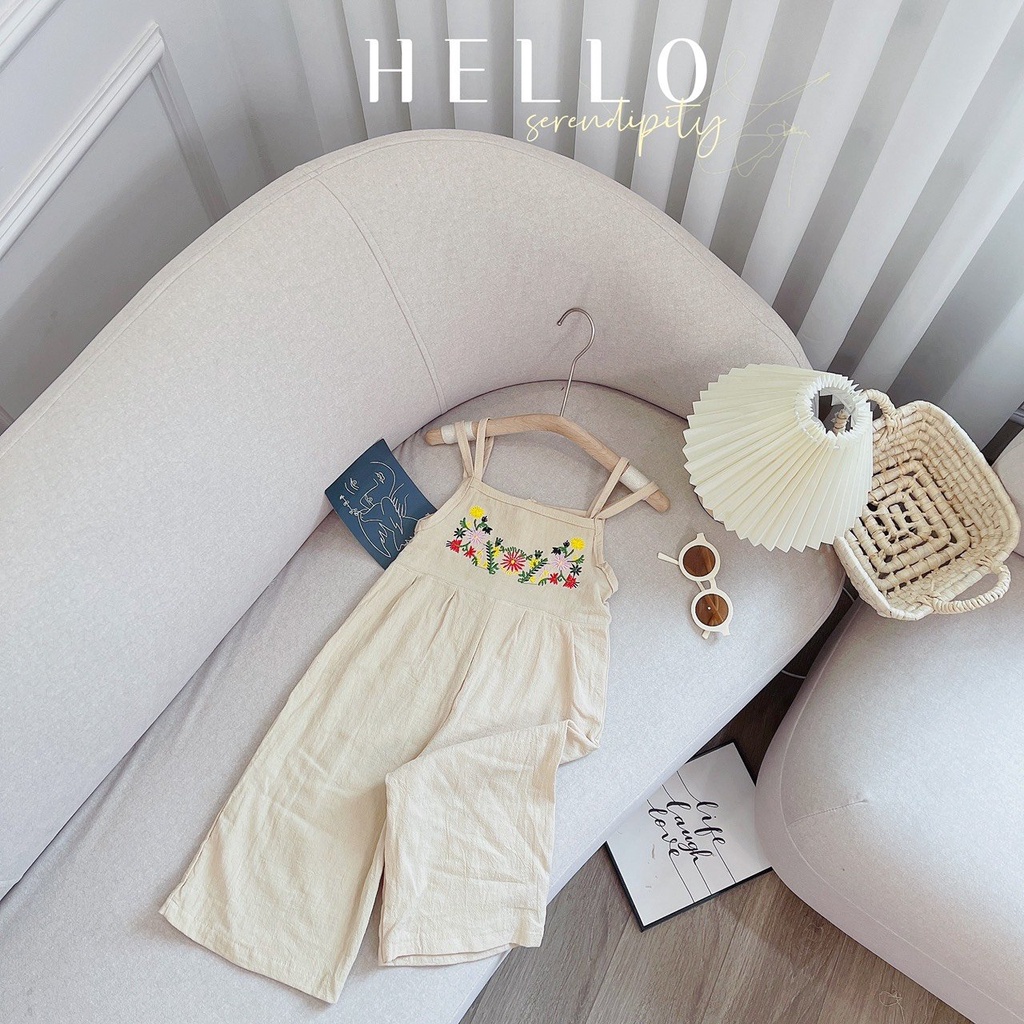 Bộ yếm 2 dây Habi Fashion cho bé gái vải mềm mát đáng yêu