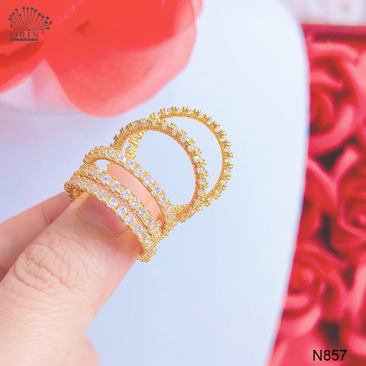 Nhẫn nữ đính đá tấm thiết kế cao cấp Orin N857