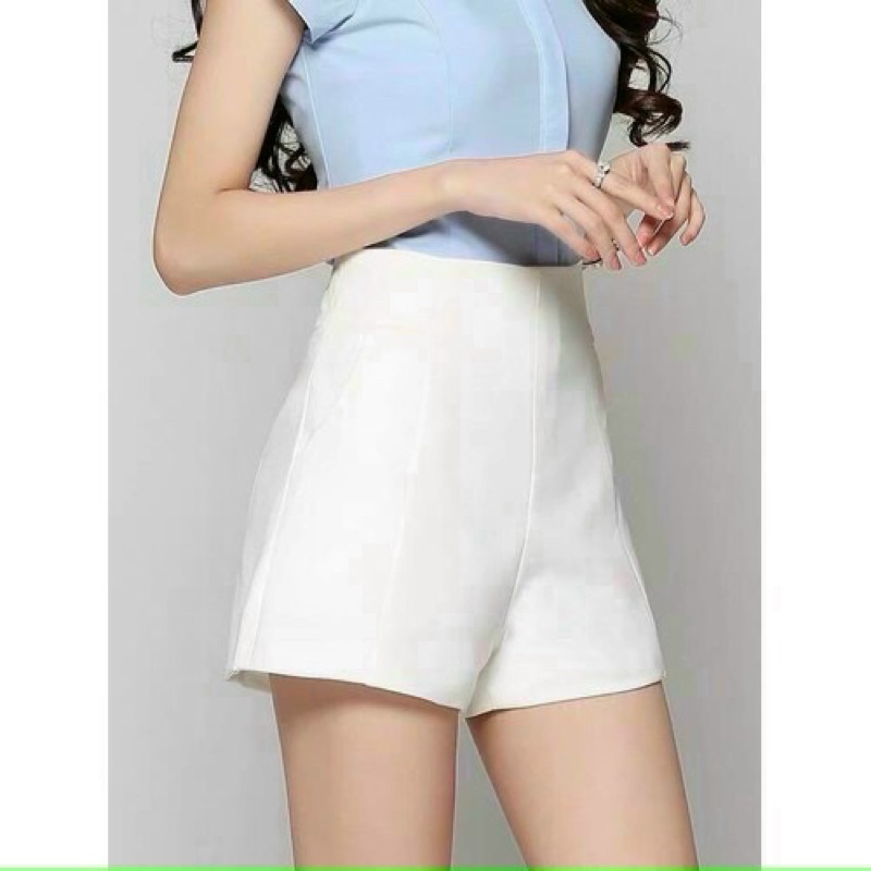 Quần đùi nữ lưng cao có túi chất kate mềm mịn thoáng mát