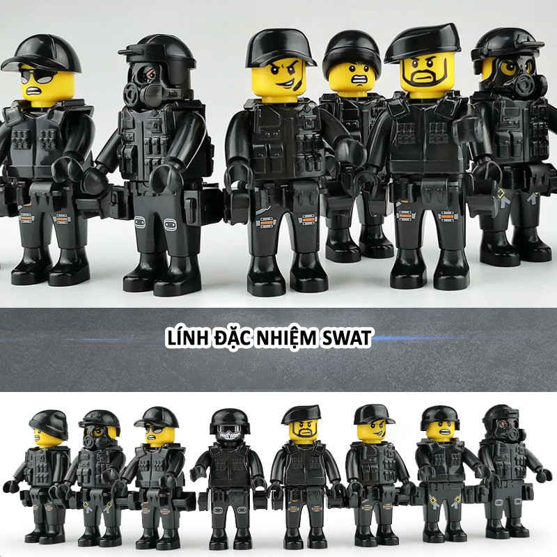 ❣️ FREESHIP ❣️ ĐỒ CHƠI LEGO XE CẢNH SÁT SWAT ARMY GỒM LÍNH SWAT VÀ PHỤ KIỆN