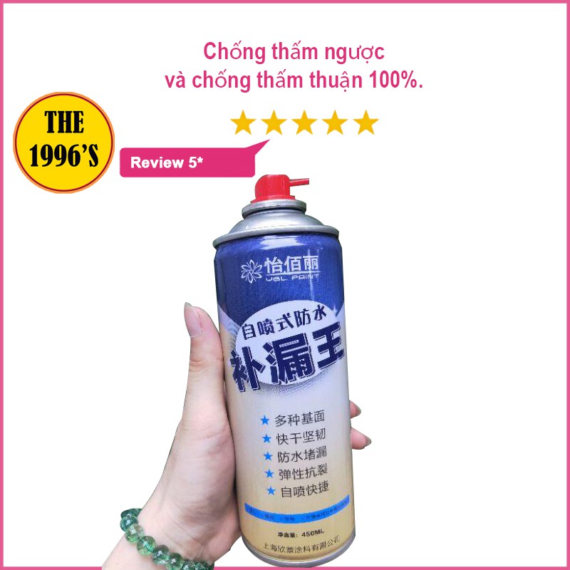 Bình Xịt Chống Thấm Dột, Chống Nước, Chai Xịt Chống Dột Mái Nhà, Tường, Ống Nước, ...Đa Năng