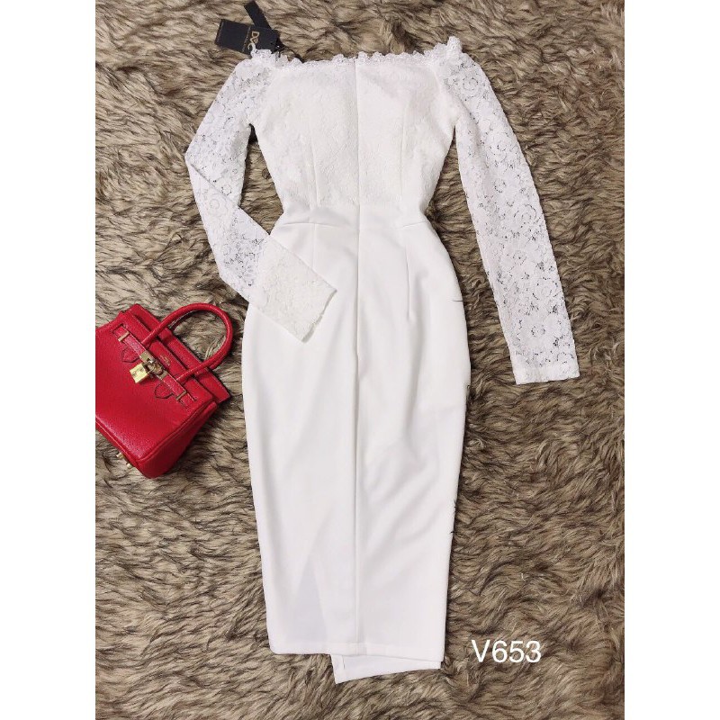 Đầm body bẹt vai tay dài V653 ⚡FLASH SALE⚡ | BigBuy360 - bigbuy360.vn