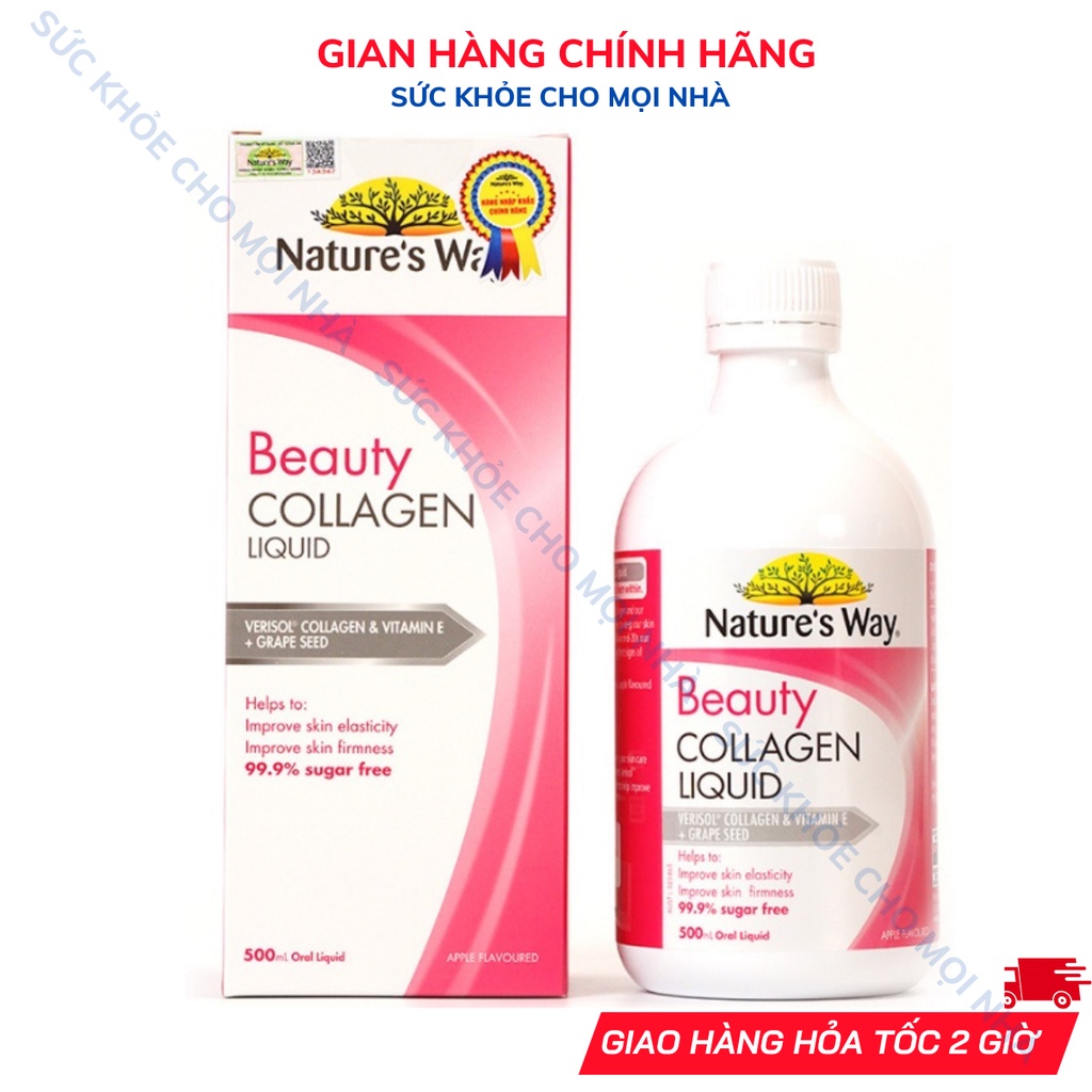 Nature's way beauty collagen liquid.bổ sung collagen thủy phân dạng nước giúp làm đẹp.Chai 500ml suckhoechomoinha
