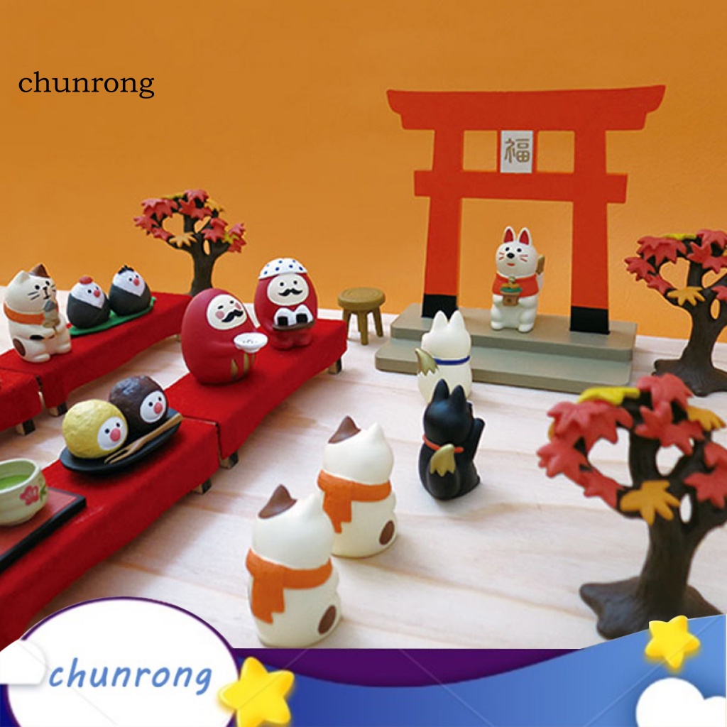 Cr Mô Hình Mèo Mini Bằng Nhựa Resin Chống Mòn Trang Trí Bánh Kem