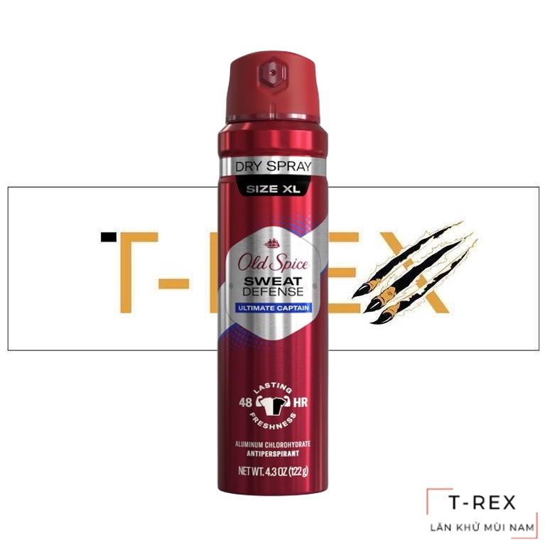 [SIÊU XỊN] Xịt Giữ Khô Toàn Thân Old Spice Sweat Defense Ultimate Captain Dry Spray 122Gr