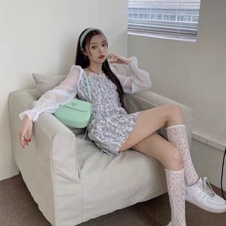 [SẴN| Váy tiểu thư dự tiệc đám cưới dài ren phối tay lưới sang chảnh cá tính