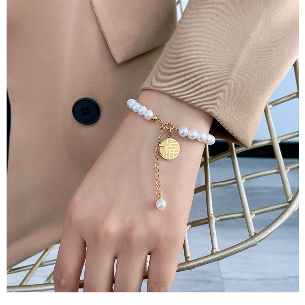 [FreeShip] Lắc tay vòng tay nữ titan chuỗi hạt H9-209 - CAM KẾT KHÔNG BAY MÀU