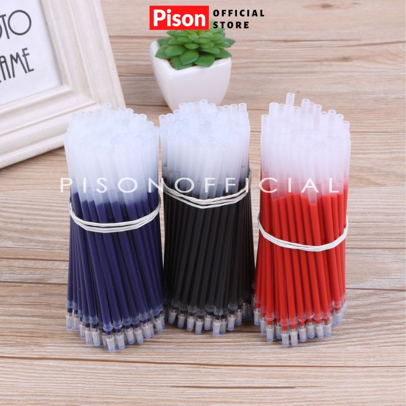 Set 100 ruột bút mực gel Pison đen đỏ xanh – nhắn tin chọn màu – PVN1674 - 1 bộ