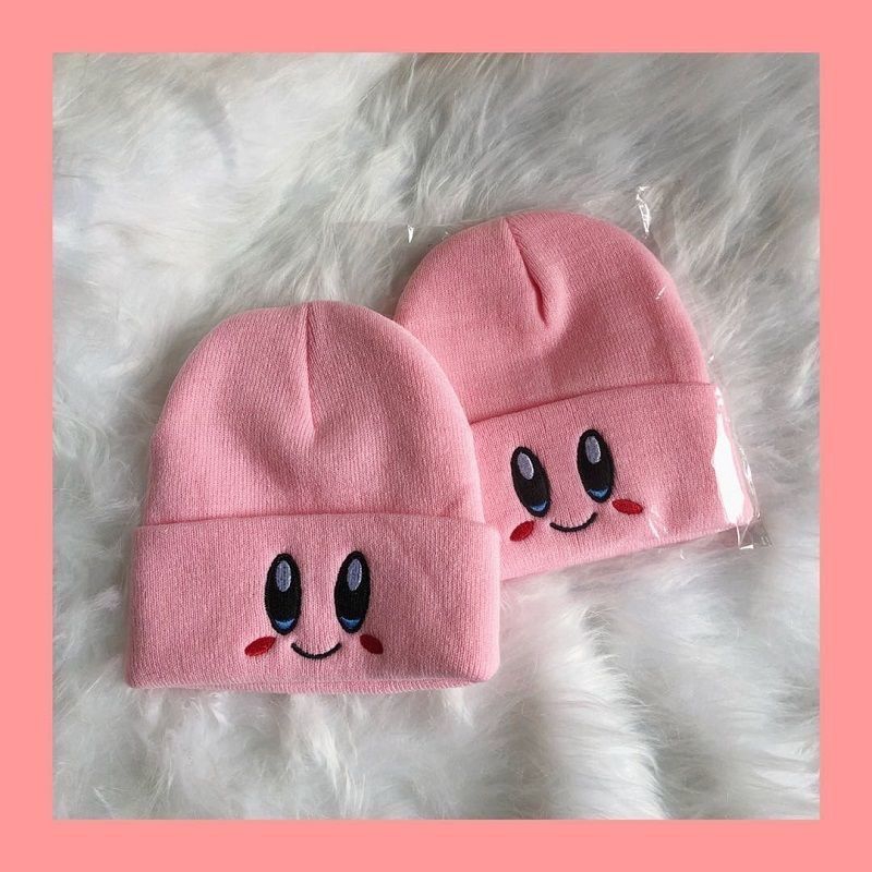 Mũ len giữ ấm thiết kế màu hồng dễ thương cho cặp đôi