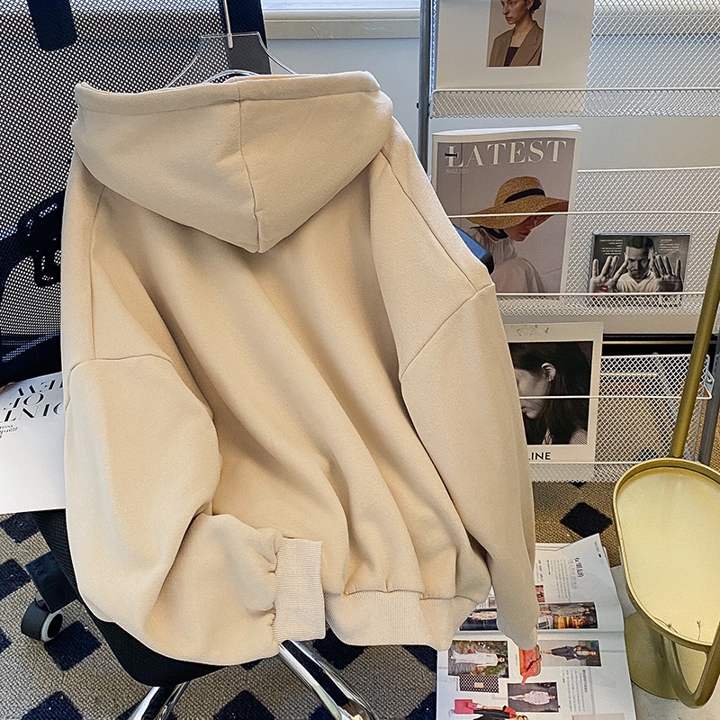 ZHELIHANGFEI Áo Hoodie Tay Dài Dáng Rộng Hợp Thời Trang Dễ Phối Đồ