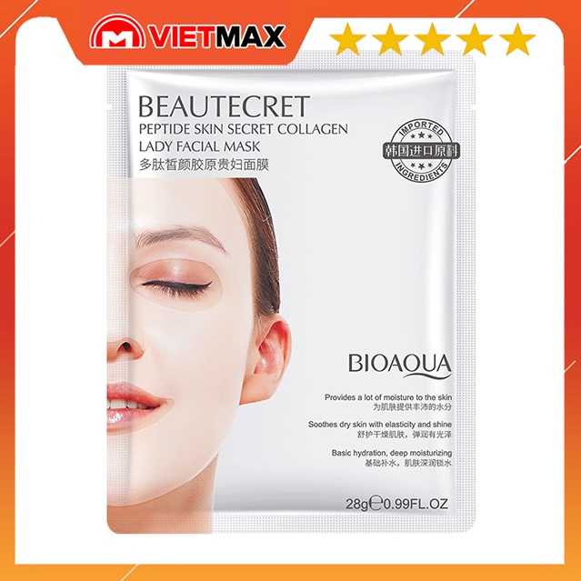 Mặt Nạ Trong Suốt BioaQua Chiết Xuất Từ Thiên Nhiên Giúp Tái Tạo Collagen Tốt