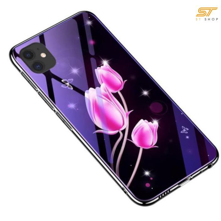 Ốp điện thoại mặt kính cường lực dạ quang cho iPhone 6S 6 S 7 8 Plus XS Max XR X 11 Pro Max STShop Uy tín Chất lượng