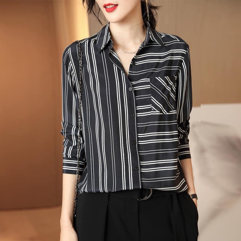 SA710 - Áo sơ mi nữ dài tay chất lụa cao cấp hàng nhập