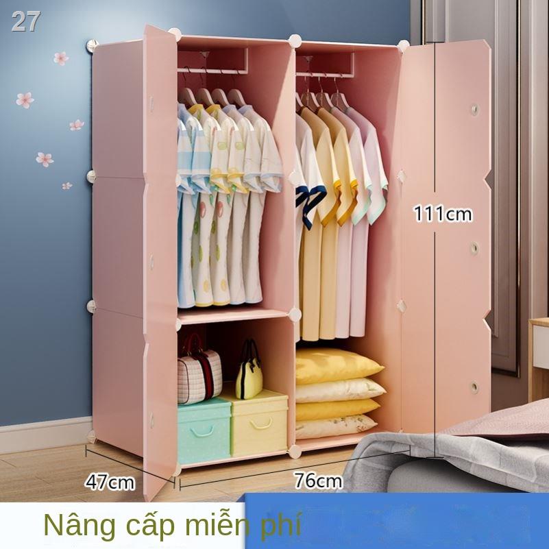 ┅ 27Tủ quần áo Vải đơn giản Tủ trẻ em nhựa lắp ráp Cô gái màu hồng Phòng ngủ Công chúa Trái tim