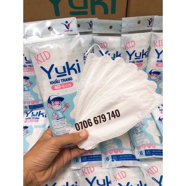 Khẩu Trang Yuki 4D Kid Cho Bé ,Kháng Khuẩn ,Bảo Vệ Sức Khoẻ ,Hàng Cty