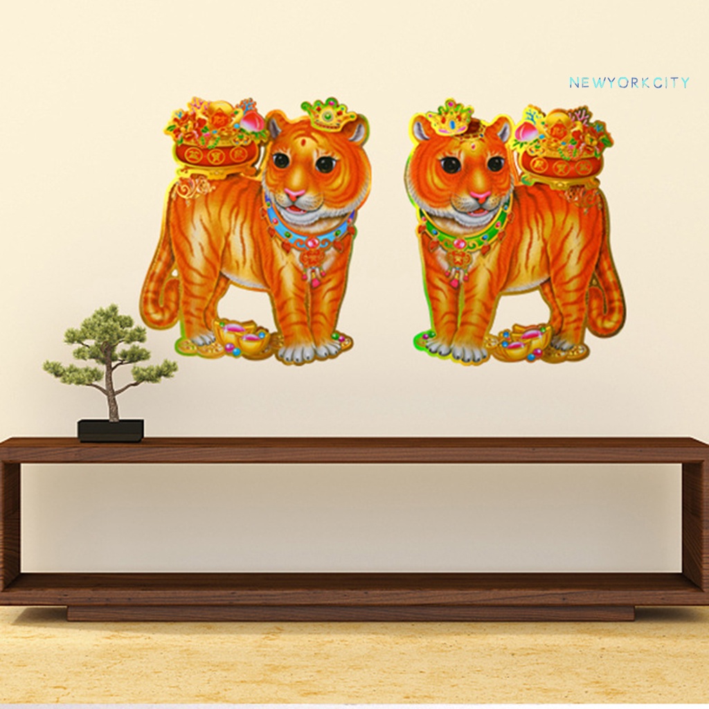 1 cặp sticker dán tường trang trí năm mới hình con hổ 2022