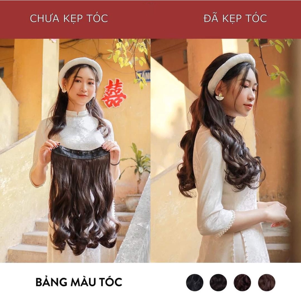 Tóc Kẹp Dải Xoăn Sóng Tiện Dụng, Tóc Kẹp Làm Phồng Tóc