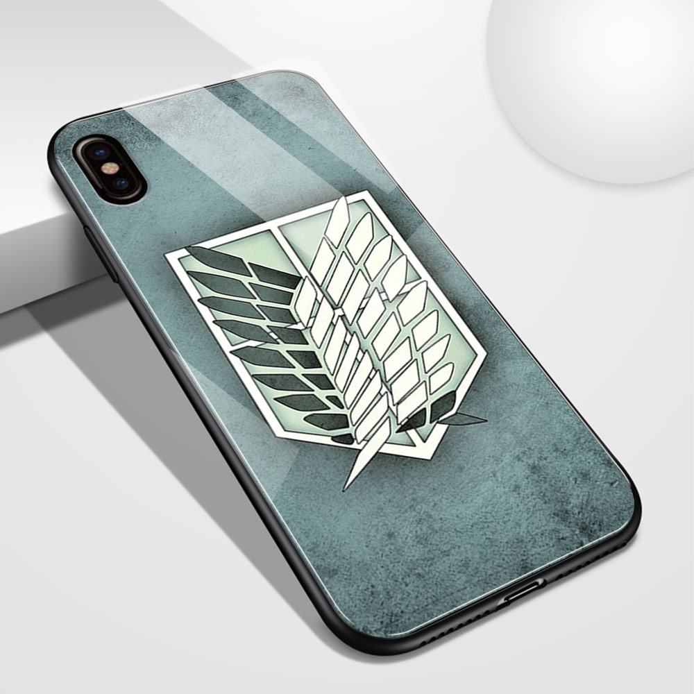 Ốp Lưng Mặt Kính Họa Tiết Attack On Titan Cho Iphone 6 6s 7 8 Plus X Xr Xs Max 11 12 Pro Max 12 Mini