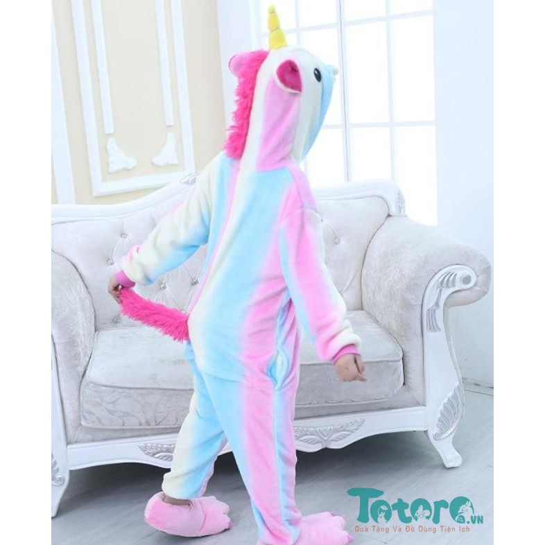 Bộ đồ liền thân hình thú trẻ em - Unicorn Cầu vồng Tím