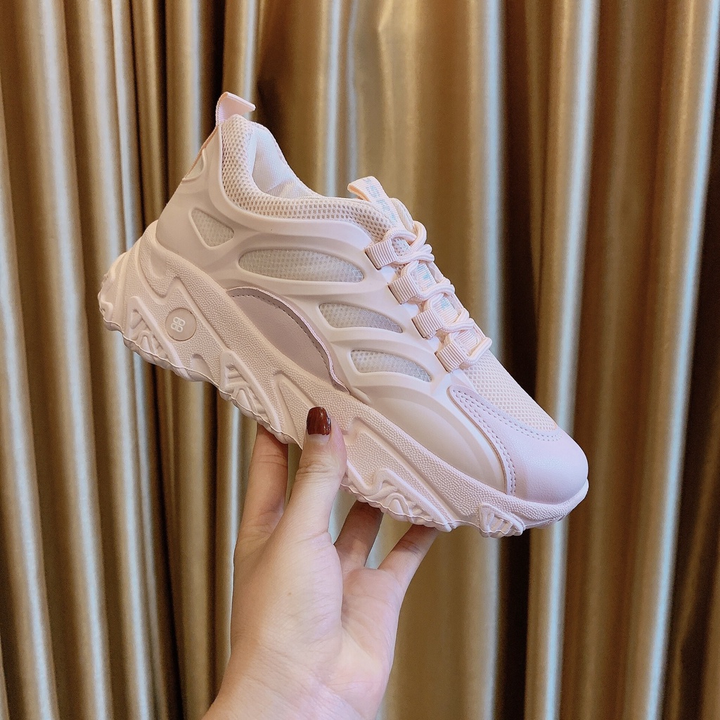 Giày thể thao nữ, giày sneaker ulzzang độn đế cao phối lưới trẻ trung năng động F109