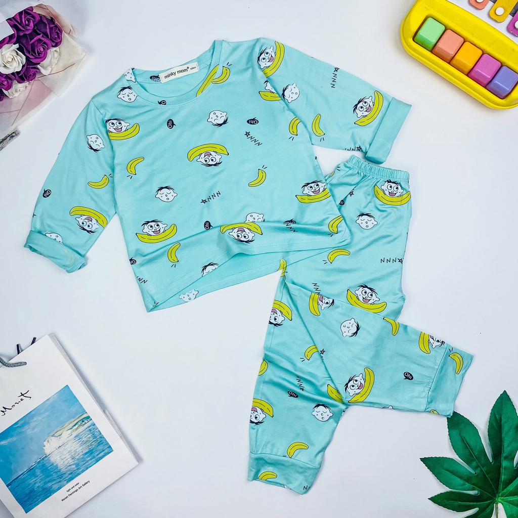 [SIÊU SALE] Bộ Dài Tay Cho Bé Trai, Bé Gái Minky Mom Vải Thun Lạnh Họa Tiết HÌnh Thú,Đồ Bộ Cho Bé Mặc Ngủ Siêu Đẹp