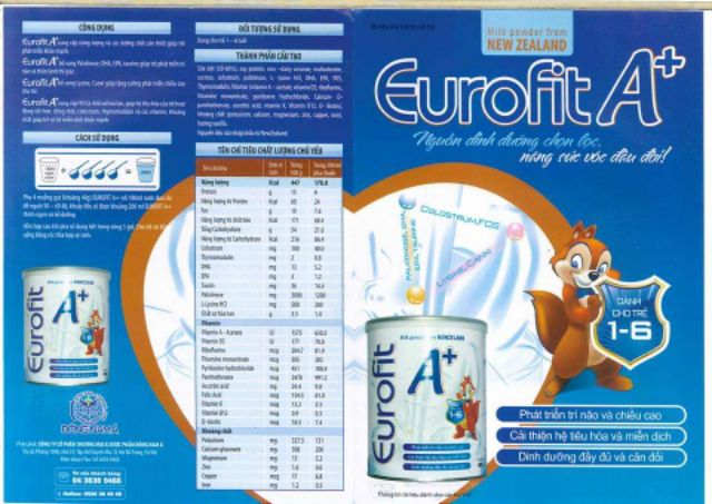 Sữa Eurofit A+ 900g