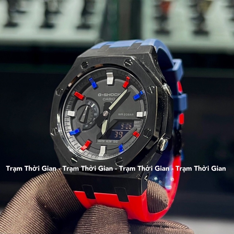 Đồng hồ nam casio G-Shock GA-2100-1A Custom Pepsi hàng real