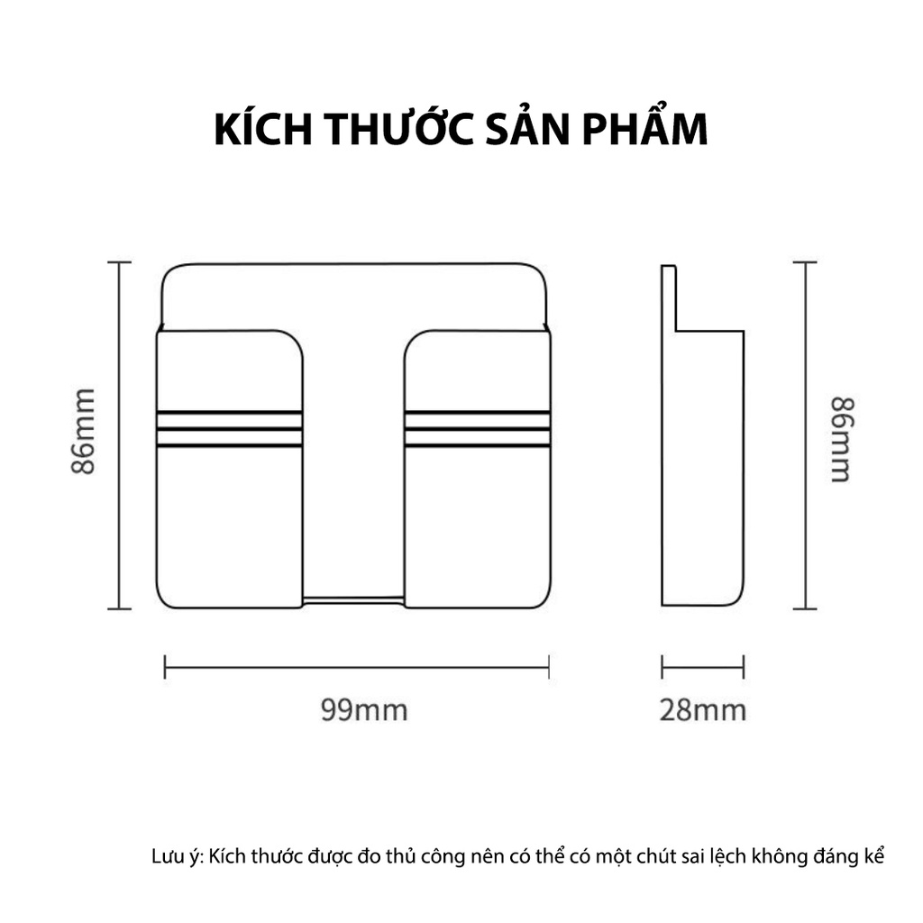 Kệ Dán Tường Để Remote, Đồ Dùng, Giá Đỡ Sạc Điện Thoại Đa Năng Tiện Lợi Có Móc Treo Giữ Dây Điện - Otis Shop