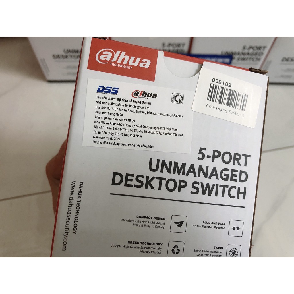 Bộ chia tín hiệu mạng 5 cổng Switch Dahua DH-PFS3005-5ET-L - 5 port - Chính hãng Bảo hành 24 tháng