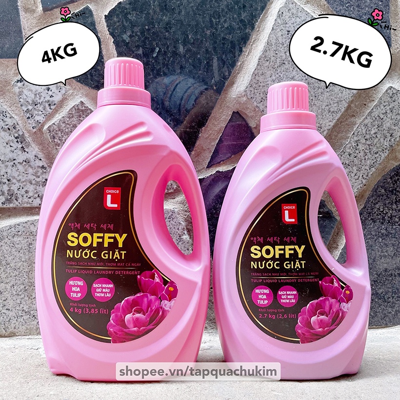 Nước giặt SOFFY Hàn Quốc chai 2.7KG - hương hoa TULIP