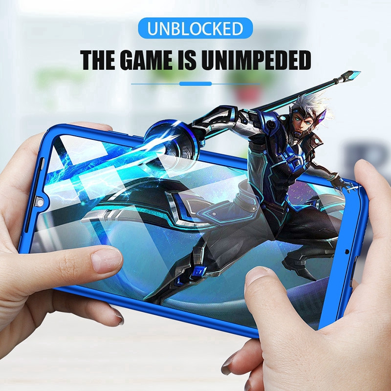 Ốp điện thoại PC cứng kèm kính cường lực bảo vệ toàn diện 360 cho Samsung Galaxy A40 A50 A60 A70 BY
