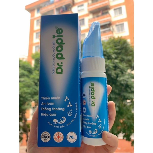 Xịt Mũi Chai-Dung dịch nước muối biển sâu Dr Papie xịt mũi cho bé