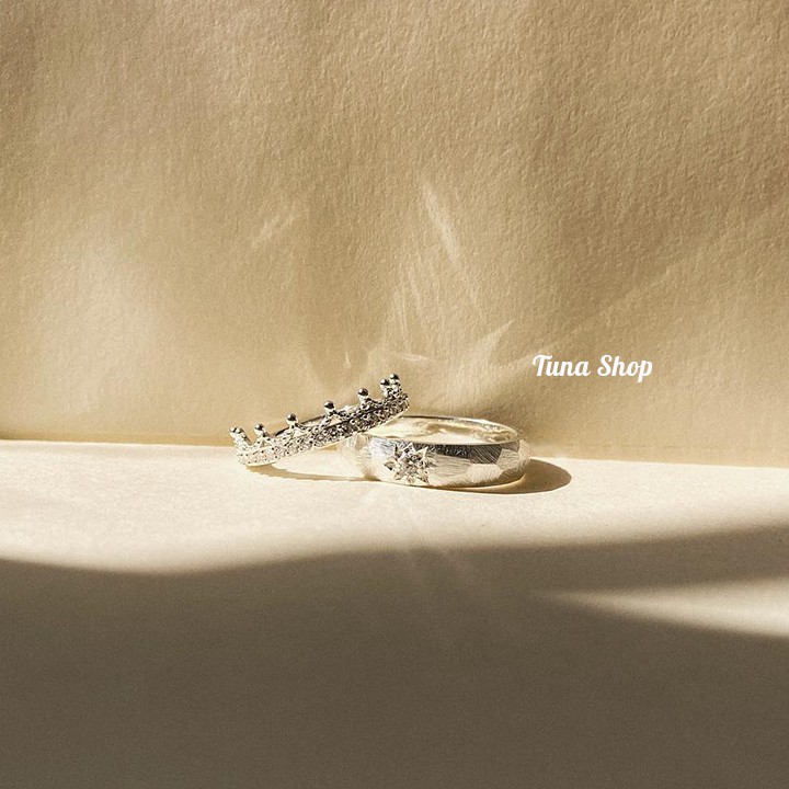 Nhẫn đôi Bạc cao cấp, Nhẫn bạc thiết kế TUNASILVER ̆́ ̀ ̂́ ̂́ ̂ ̂̀ ̉ ̣̂ Cam kết chuẩn Bạc