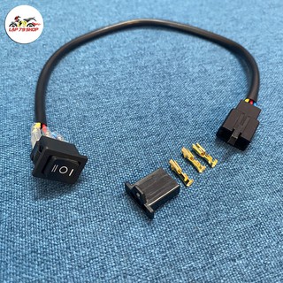 Công tắc On Off vuông 3 chân 2 chế độ bấm giắc sẳn, dây điện lõi đồng
