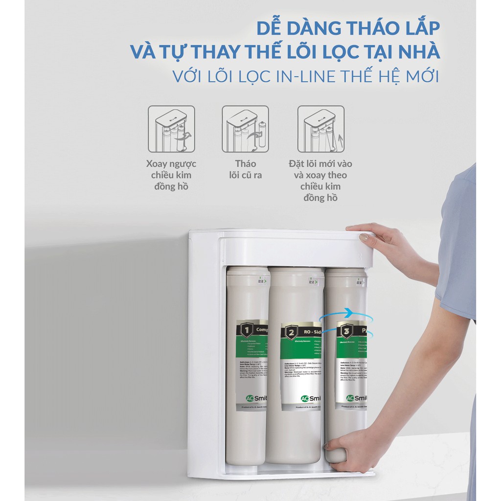 Máy Lọc Nước A. O. Smith S600 và gói VipCare bộ 2 lõi lọc | BigBuy360 - bigbuy360.vn