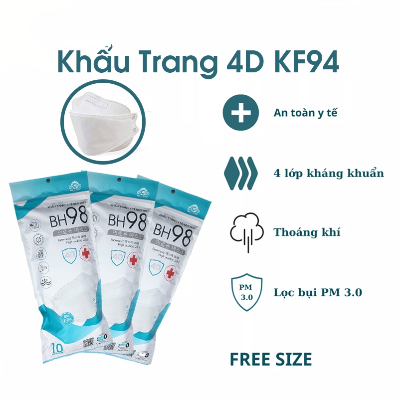 Khẩu trang 4D KF94 chống bụi mịn và vi khuẩn của Hàn Quốc