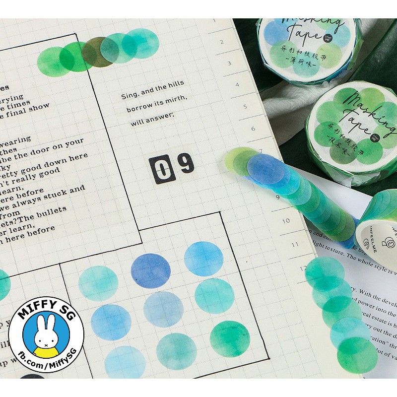 Washi sticker tape DOT COLOR - HƯƠNG VỊ NGỌT NGÀO